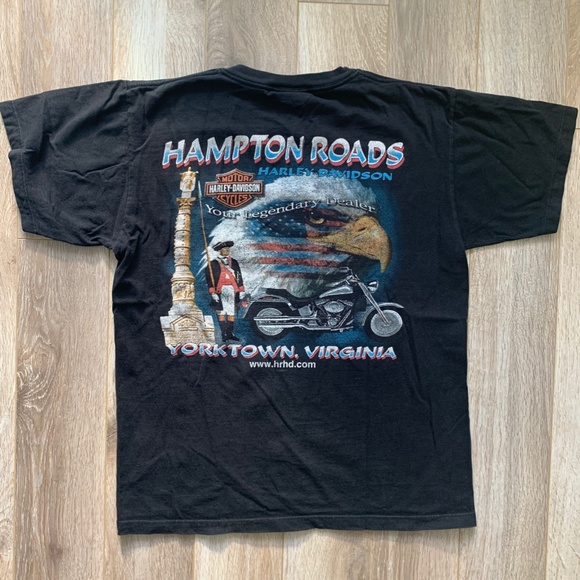 Vintage Harley Davidson Black Tee Shirt with Graphics - Unisex Small/Medium - Picture 3 of 6